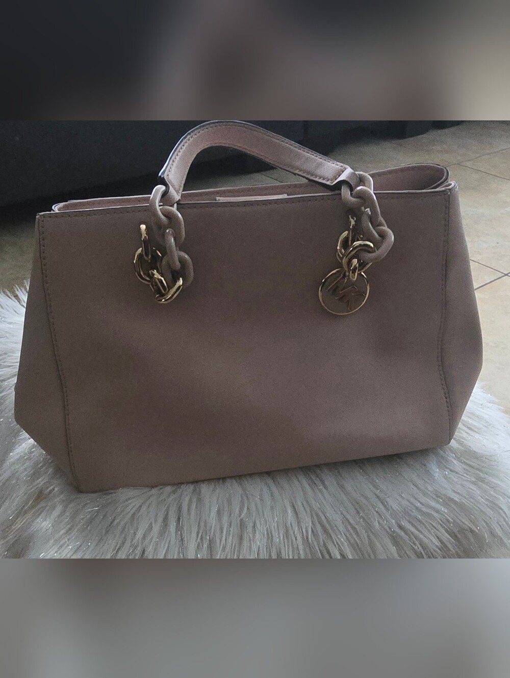 Michael Kors Pink Leather Satchel with Gold Hardware REPOSHED